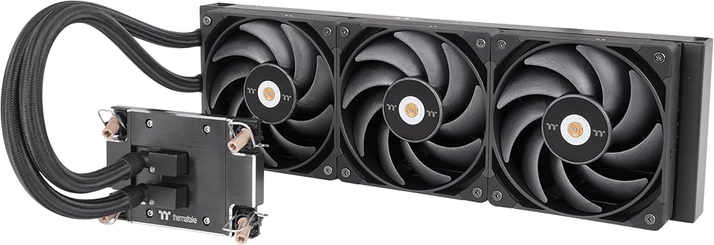 مبرد سائل Thermaltake AW360؛ Intel LGA 4677 - AMD sTR5/SP6؛ مبرد 360 مم؛ 3x120 مم 5002000 دورة في الدقيقة PWM Toughfan Pro؛ كتلة نحاسية مطلية بالنيكل؛ أسود؛ CL-W450-PL12BL-A