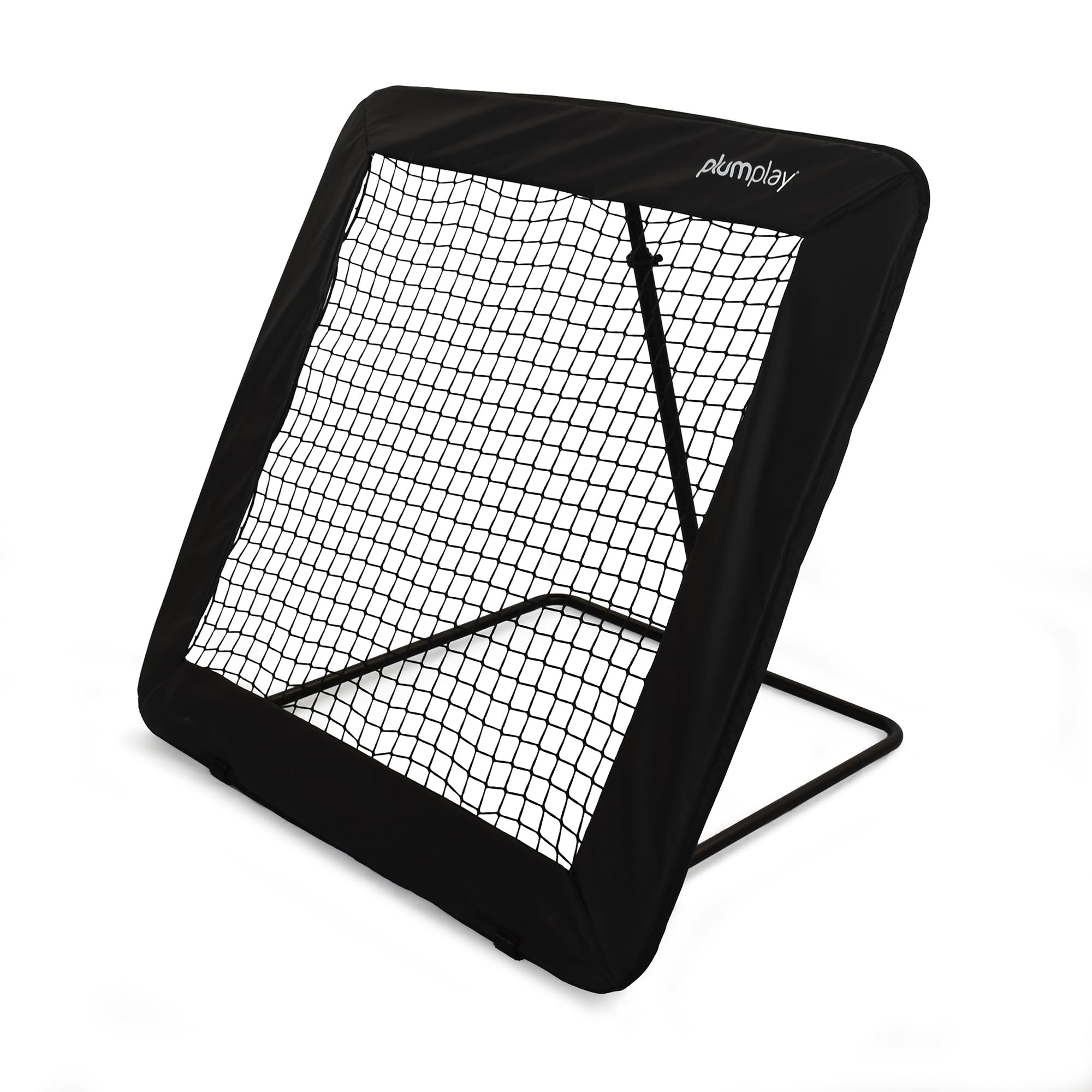 Plum Play Football Rebounder Net - Adjustable Height Soccer Skills Training Aid - Kickback Target Practice for Passing Shooting or Goalkeeper - 3 Years Plus (124 x 124cm)