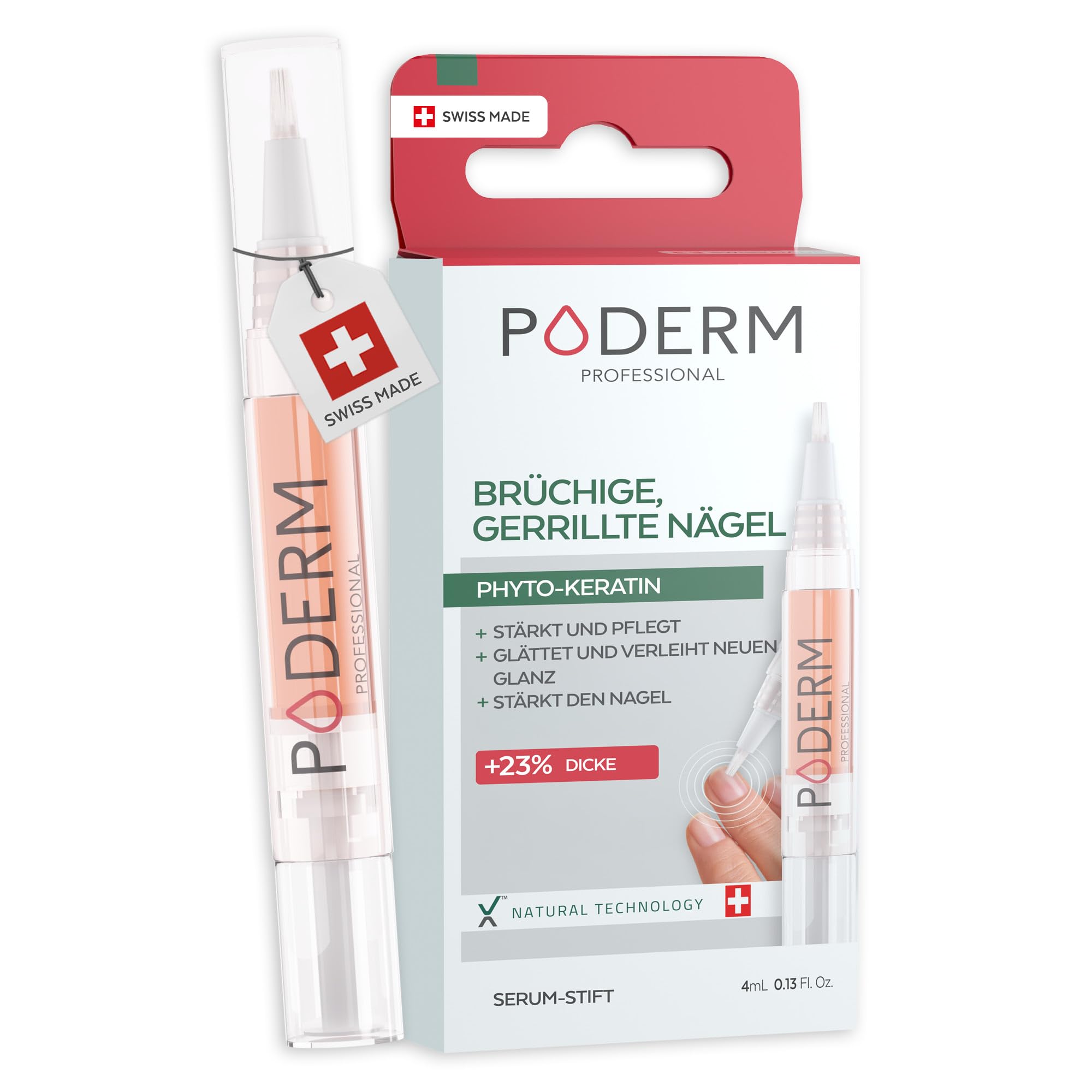PODERM Extra Sanfter Acetonfreier Nagellackentferner für Empfindliche Nägel - 50 ML | Entfernt Nagellackfarben ab dem Ersten Wisch | Phyto-Keratin, Biotin  Silizium | Entwickelt von einem Podologen