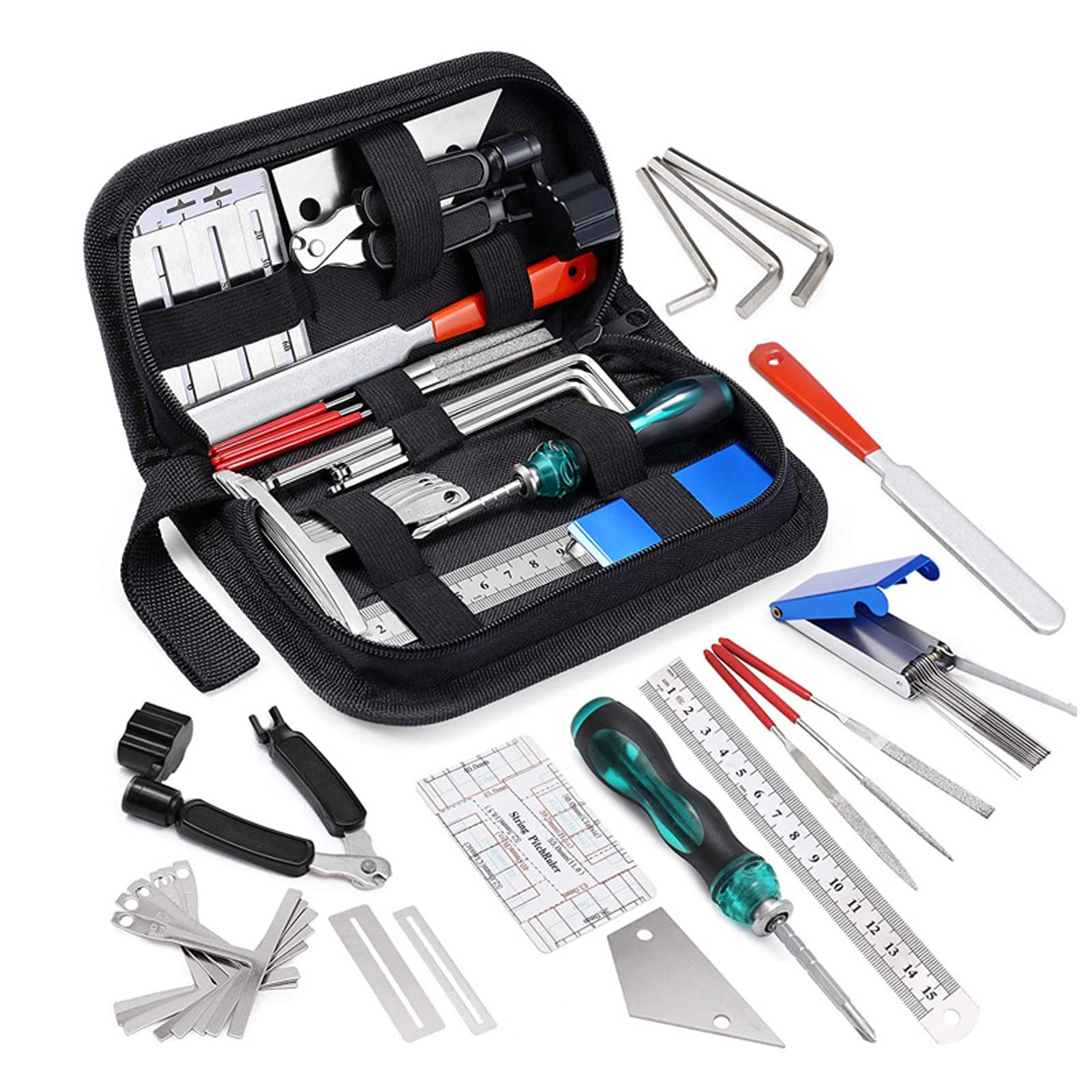 Kit d'outils de réparation de guitare 25 pièces pour entretien et réglage de l'intonation