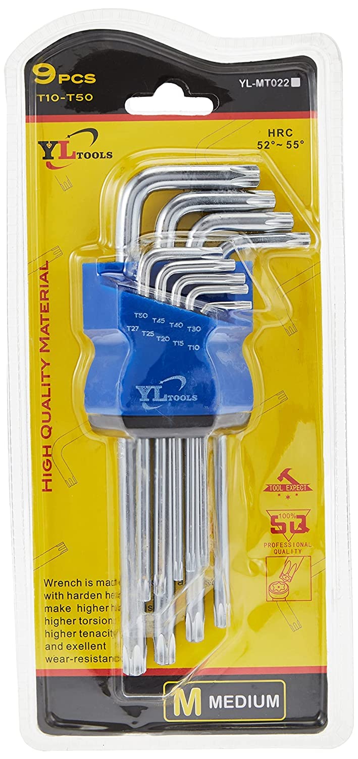 Lucus Star Key Set 9 Pieces, Torx Hex Key Wrench Set, Medium