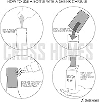 Vista 5 de Botella de vidrio, botellas de salsa picante, botellas Woozy vacías de 3 onzas, 30 juegos con cápsulas retráctiles, insertos de gotero, tapas