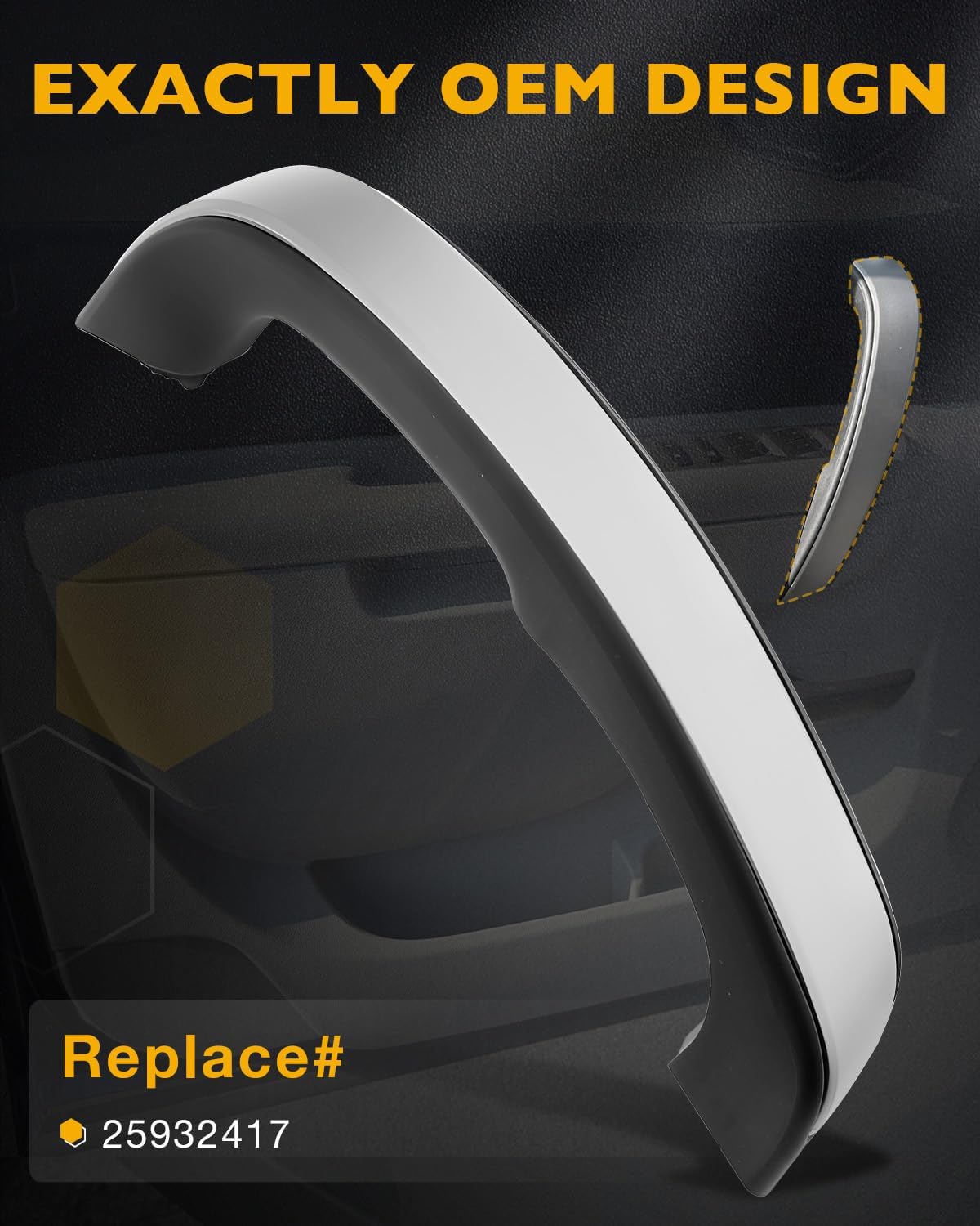 Gledewen Left Pull Handle Armrest, Compatible with 2010-2014 Chevy Silverado GMC Sierra 1500 2500 3500 HD, Ebony Interior Front Left Driver Side Door Grab Handle, Replaces# 25932417