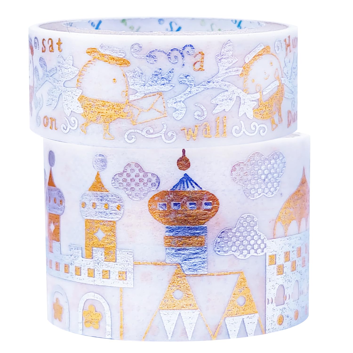 シール堂 Sealdo ks-dt-20108 Shinzi Katoh 2 Color Foil Glitter Masking Tape, 2 Rolls, Set of 2 Rolls, Humpty Dumpty Castle, 9.8 ft (3 m) Roll