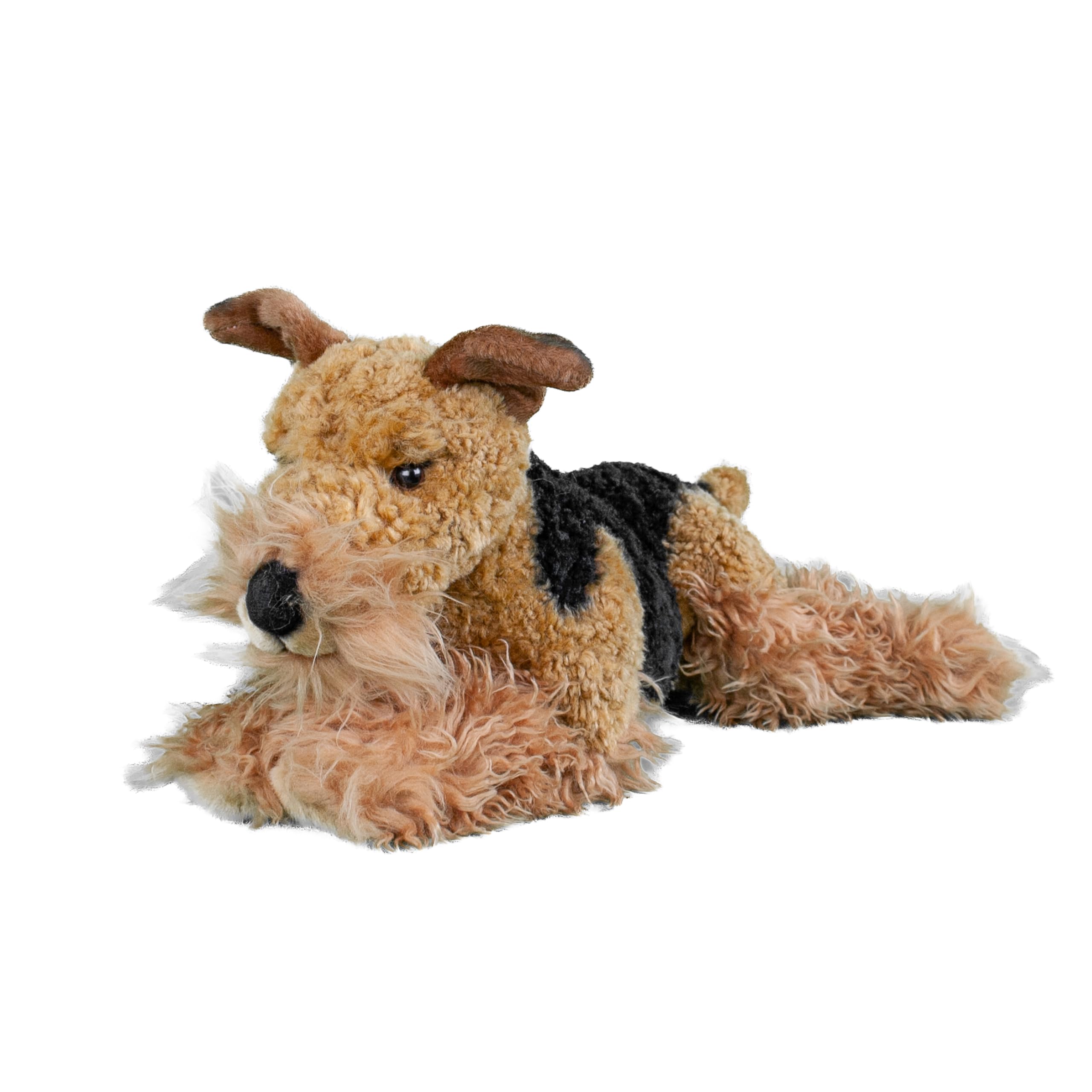 Kuscheltier Airedale Terrier braun/schwarz liegend 40 cm Plüschhund