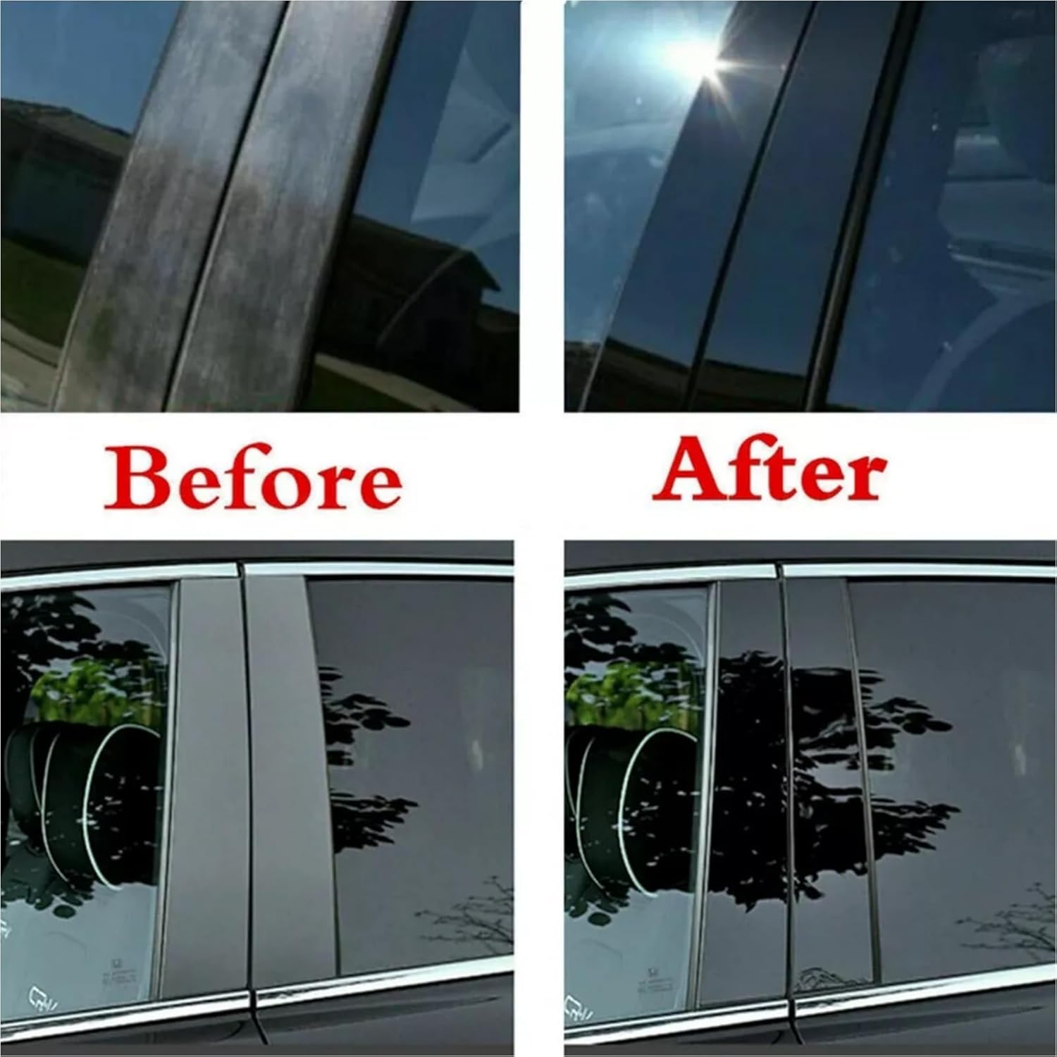 6pcs Gloss Black Pillar Post Door Window Cover Trim for Toyota Sienna 2011 2012 2013 2014 2015 2016 2017 2018 2019 2020