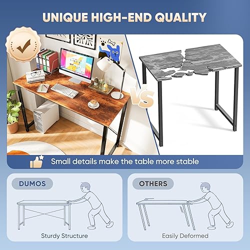Miniatura 64 de DUMOS Escritorio de oficina pequeño de 32 pulgadas para computadora de estilo moderno y simple, mesa de trabajo de estudio para el dormitorio