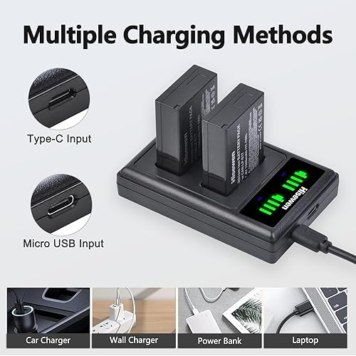 Miniatura 4 de Hisewen Batería LP-E17 y cargador dual para cámara digital Canon Eos R8, R10, Eos RP, Rebel T8i, T7i, T6i, T6s, SL2, SL3, EOS M3, M5, M6, EOS 200D,