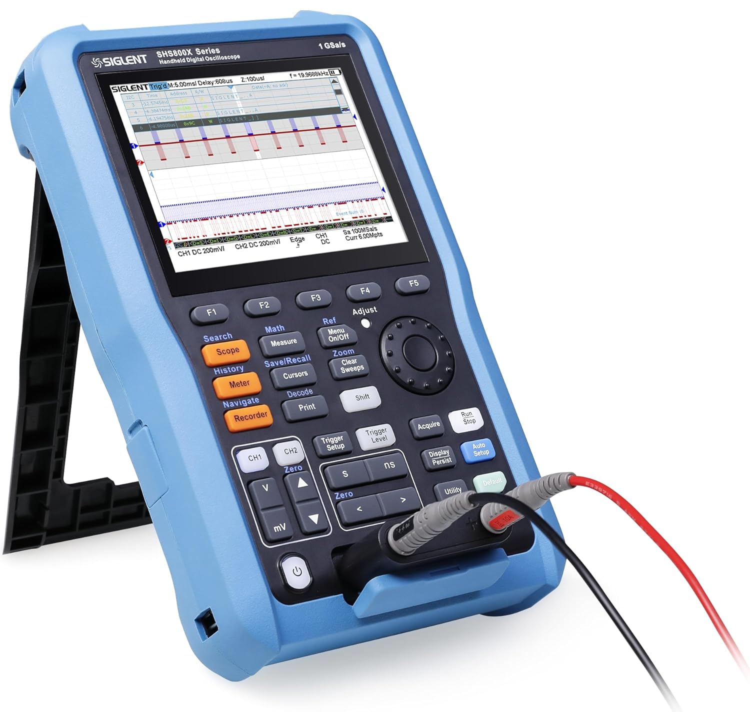 Siglent Technologies SHS810X Handheld Oscilloscope,100 MHz,2CH,1GSa/s,Multimeter Mode,5.6-inch TFT-LCD Display