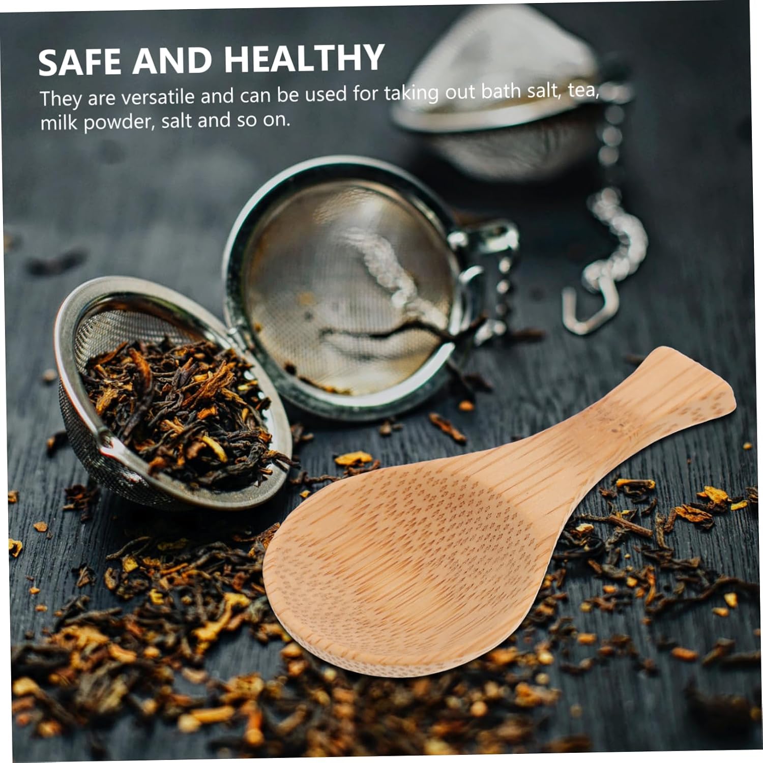 Bamboo Tea Spoon Set 4pcs Milk Powder Scoops Tea Spoons Salt Scoops Home Kitchen Easy to Use
