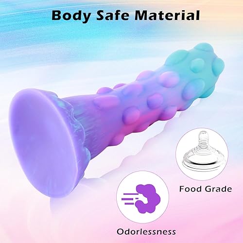 Miniatura 6 de Consolador de monstruo de fantasía delgado para principiantes, consolador delgado con nudo de silicona suave realista, pene pequeño realista con