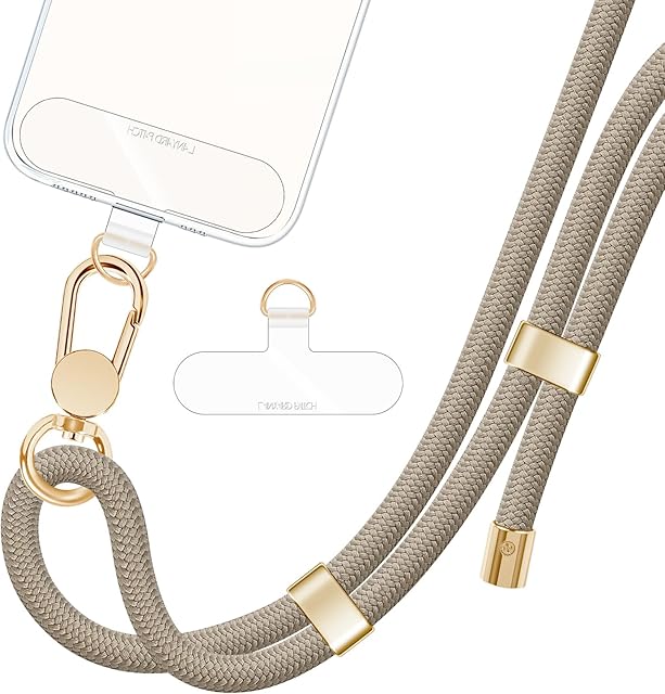ROCONTRIP Phone Lanyard Crossbody Phone Strap Premium Phone Neck Strap Adjustable Phone Charm with Upgrade Metal Buckle and 2 TPU Tether Tabs Compatible with Most Smartphones