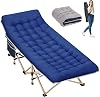 Folding Camping Cot for Sleeping, Portable Cots for Adults, Heavy Duty Camp Bed 550LBS(Max Load), Extra Wider Cots with Carry Bag for Outdoor, Office, Beach
