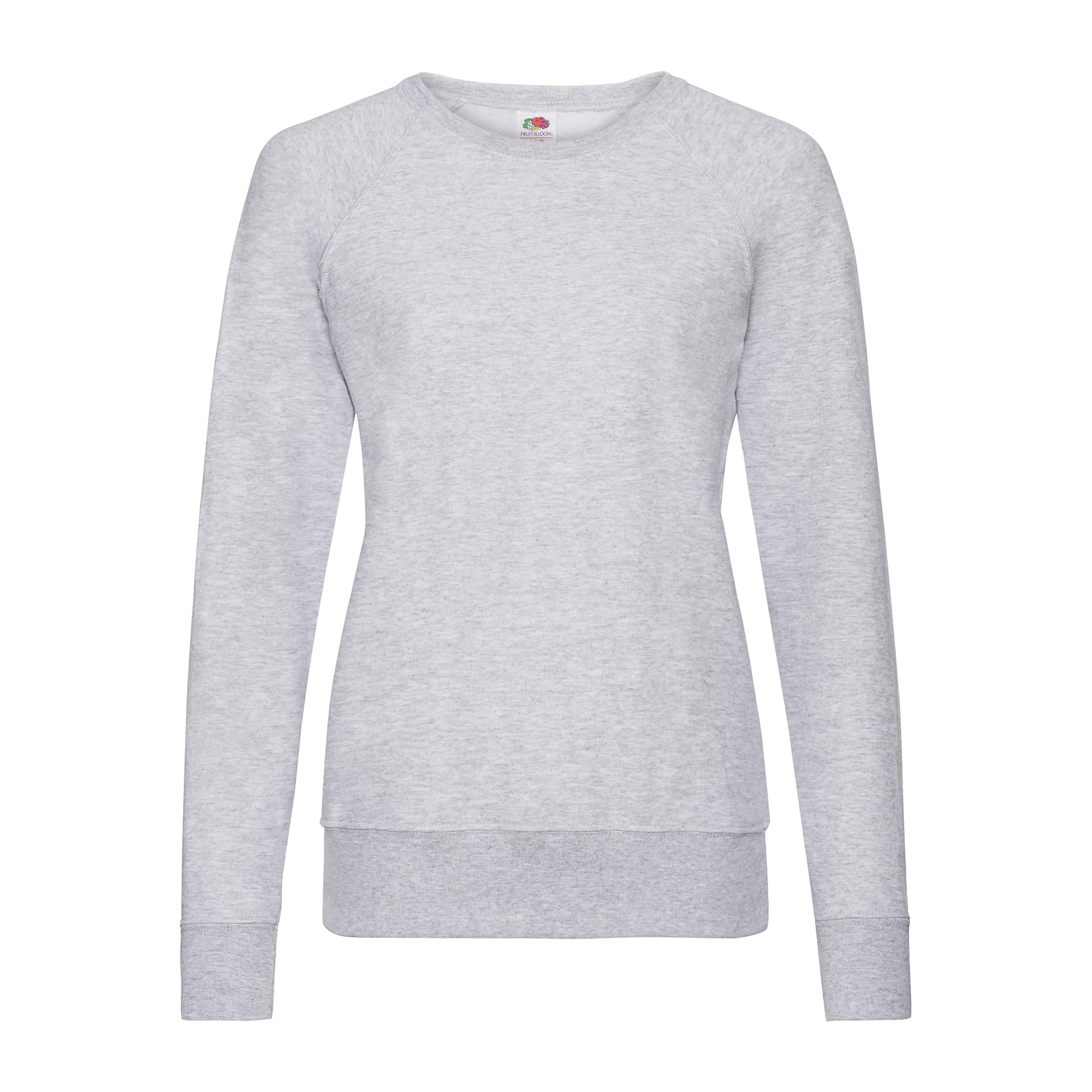 Fruit of the Loom Damen Raglan Sweatshirt Lightweight, Heather Grey