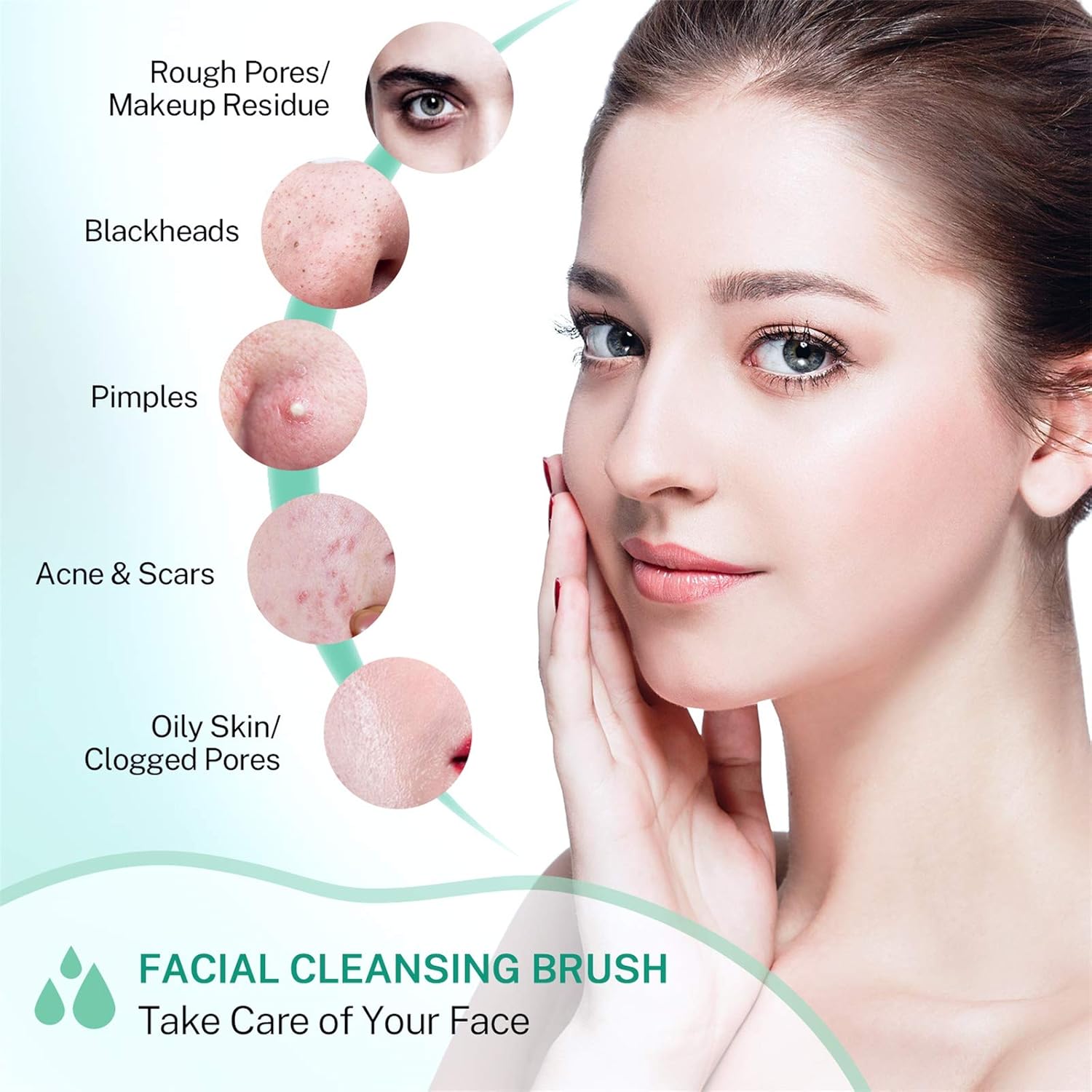 Facial Cleansing Brush, Misiki IPX7 Waterproof Facial Spin Brush with 5 Rotating Brush Heads, 2 Speed Modes for Deep Cleansing, Exfoliating, Removing Calluses and Blackheads, Battery-Operated : Beauty & Personal Care