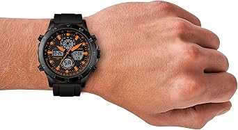 PINDOWS Men's Watch, Digital Analogue Military Style, Multifunction Sport