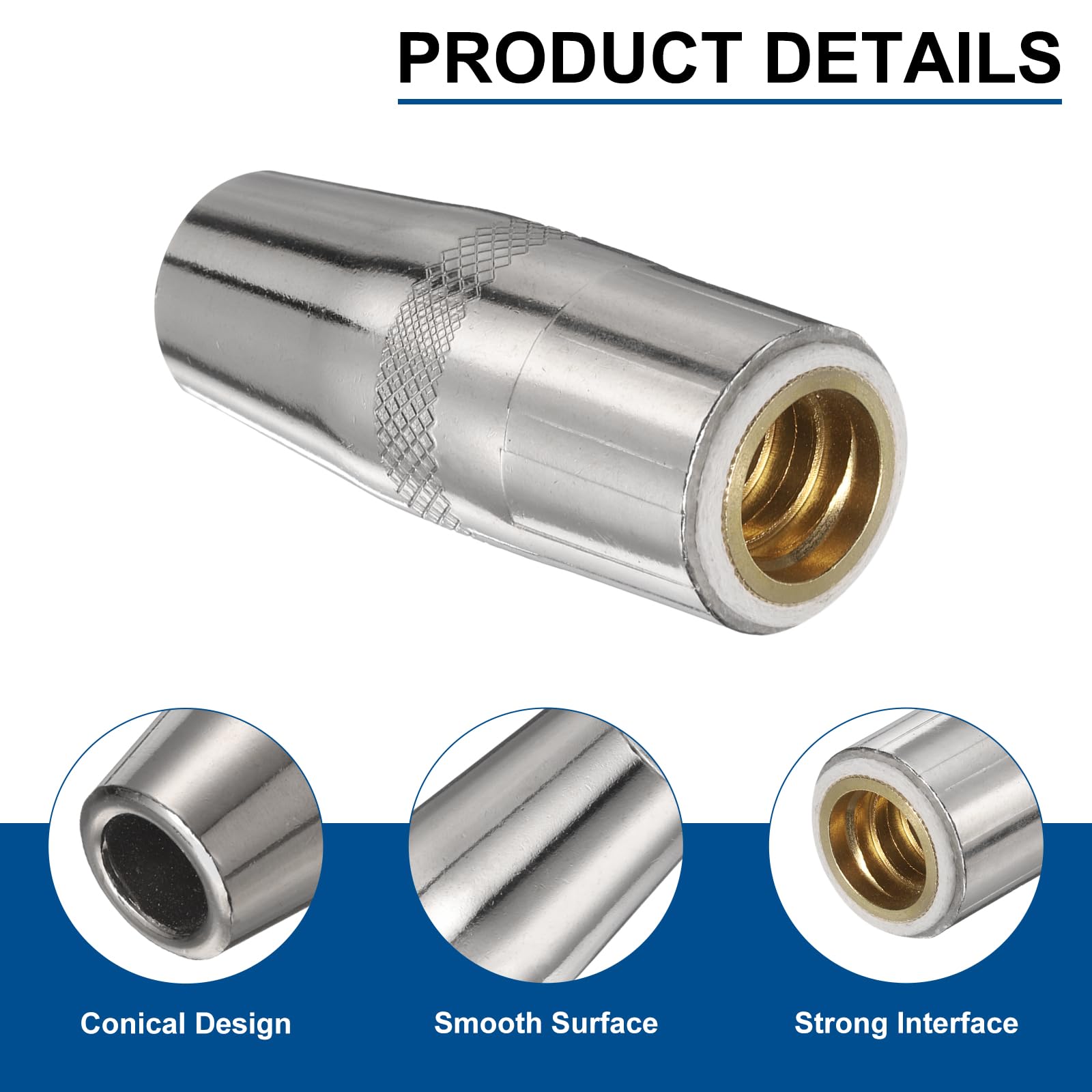 QUARKZMAN 5Pcs Ugello Per Pistola Saldatura Mig 1/2" Orifizio KP2742-1-50R