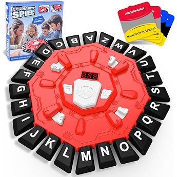Pmgud Words Game, Letters Game Press with Timer, German, Family Games, Board Games, Party Games, Word Game for Children and A