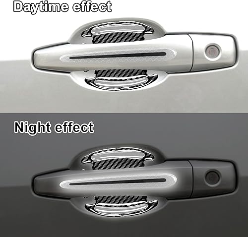 Miniatura 6 de 8 protectores 3D para manija de puerta de automóvil, calcomanías reflectantes a rayas antiarañazos, marcador de advertencia de seguridad al aire