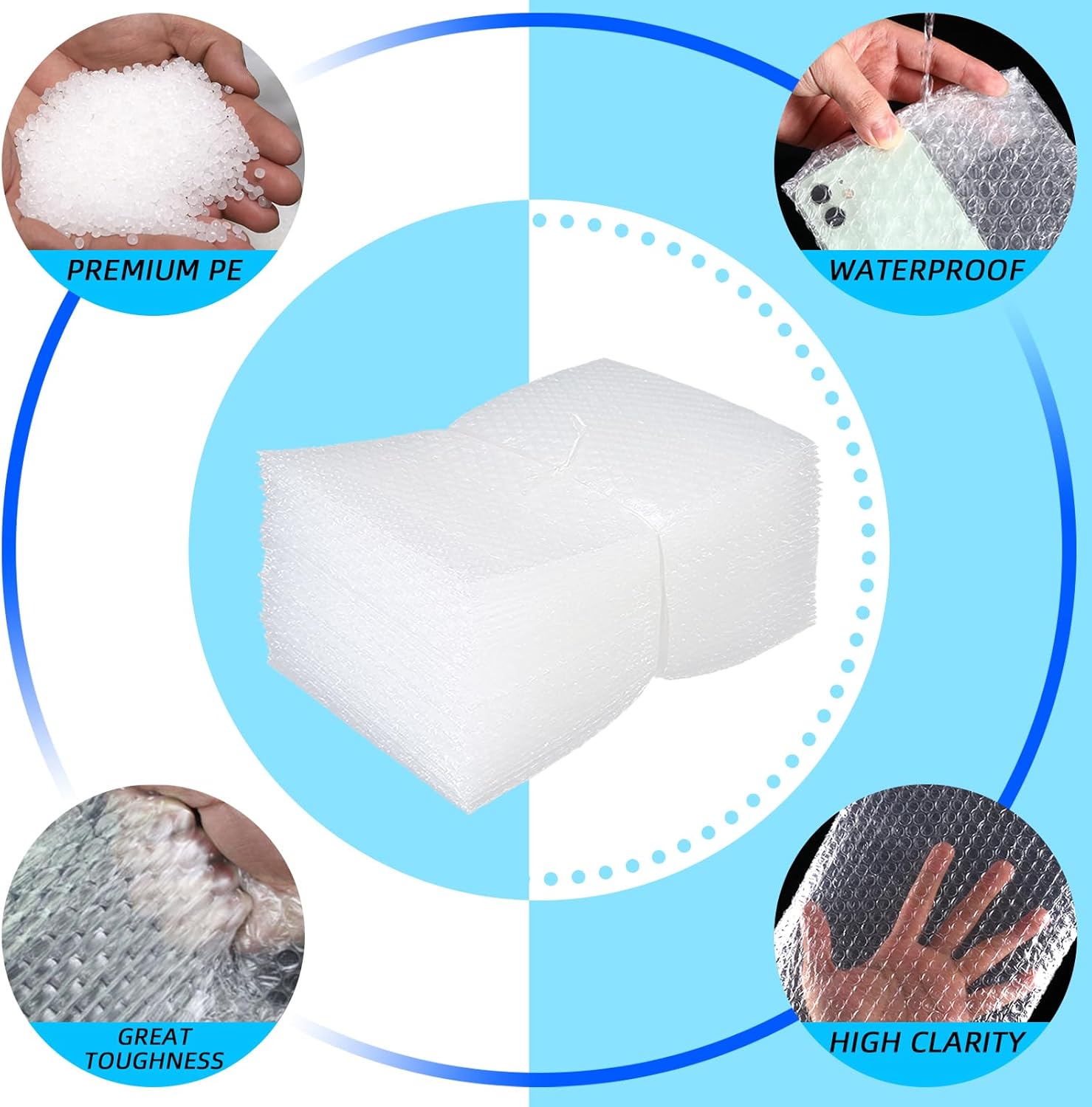 12X14 Inch Bubble Out Bags, 50Pcs Bubble Pouches Warp,Clear Bubble Cushioning Wrap, Double Walled Packing Supplies for Storage, Shipping, Moving, Transporting and Packing