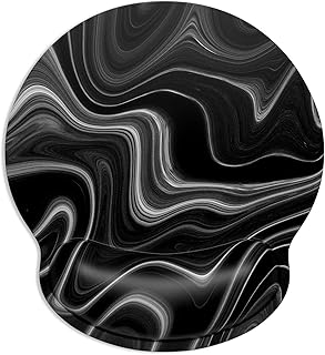 ITNRSIIET Mouse Pad, Mouse Pad Wrist Support Mousepad with Wrist Rest, Mouse Pads for Wireless Ergonomic Cute Desk Decor Desk Accessories for Office, Non-Slip Rubber Base, Abstract Black and White