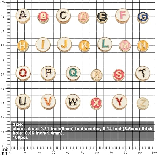 Miniatura 3 de LiQunSweet 100 cuentas sueltas de cara sonriente de esmalte blanco de 0.315 pulgadas (0.315 in) para hacer pulseras y joyas