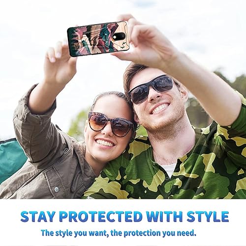 Miniatura 51 de AT&T Calypso 2 (U319AA) Funda con protector de pantalla de vidrio templado resistente con función atril integrado para debut de críquet, ciervo