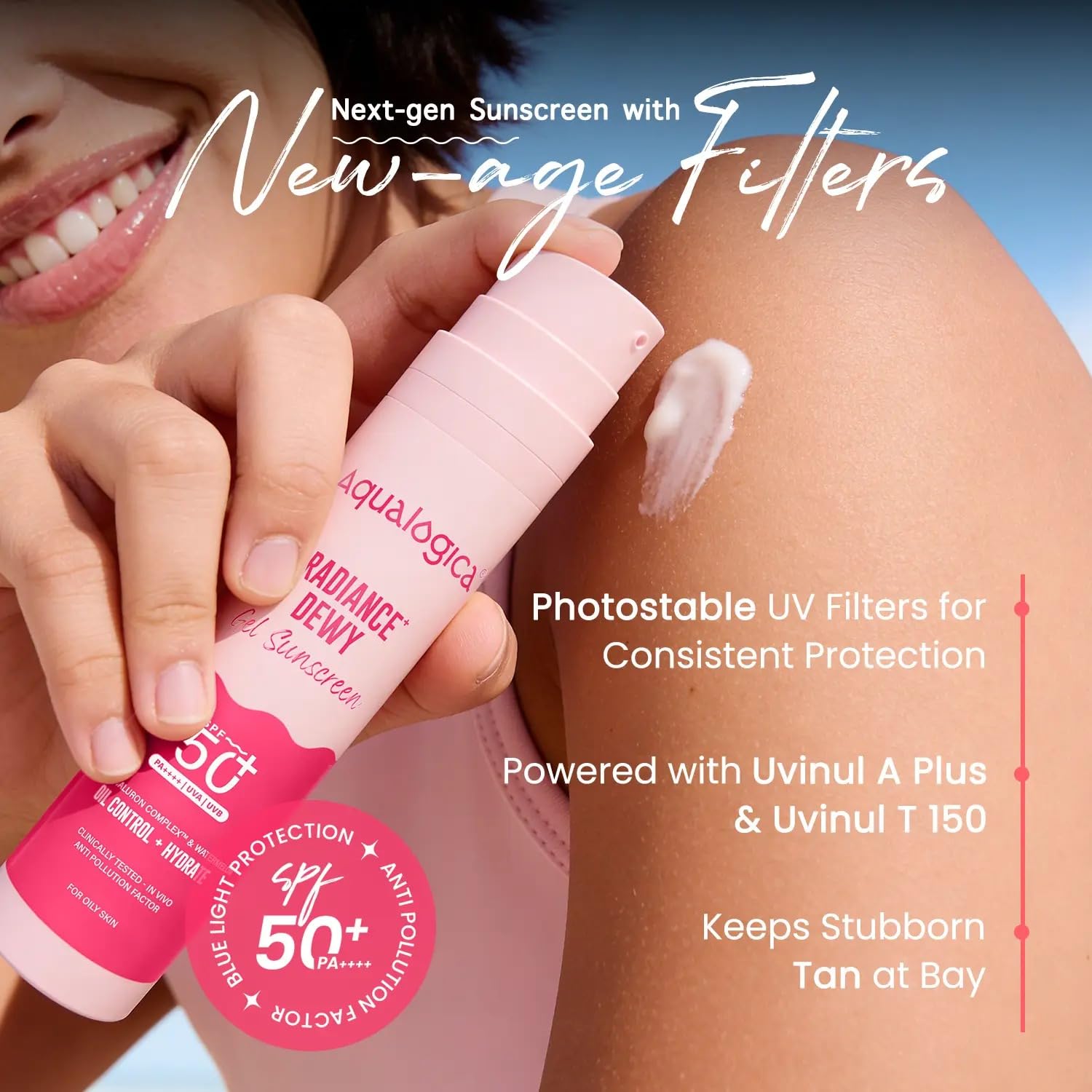 Aqualogica Radiance+ Sunscreen: Dewy SPF 50+ -3
