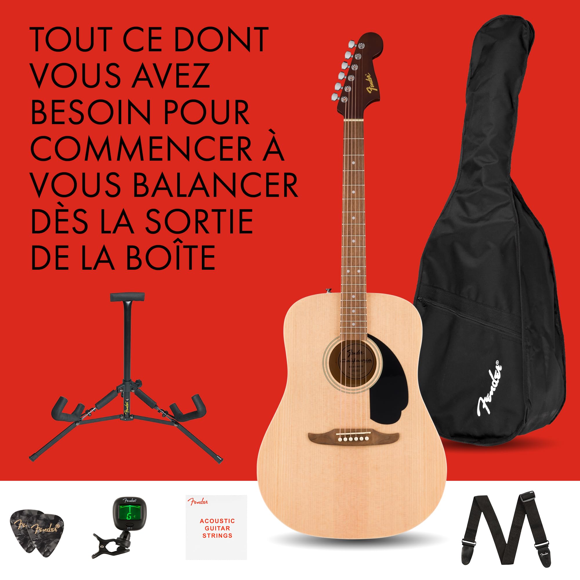 Fender guitare acoustique California Debut Redondo en finition naturelle