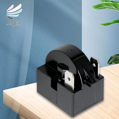 Miniatura 5 de Aopin Protector de sobrecarga térmica de 2 pines 14 HP 180 W 12 ohmios + relé de arranque PTC, pieza de repuesto para refrigerador de automóvil,