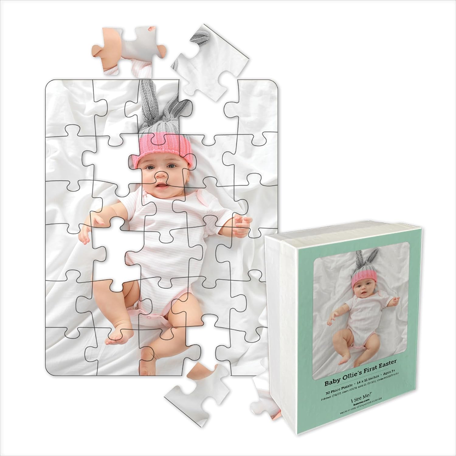 Photo Personalized Puzzle for Easter | 30 Piece, Custom Jigsaw Puzzle (Vertical/Portrait) | 11" x 14" | I See Me!