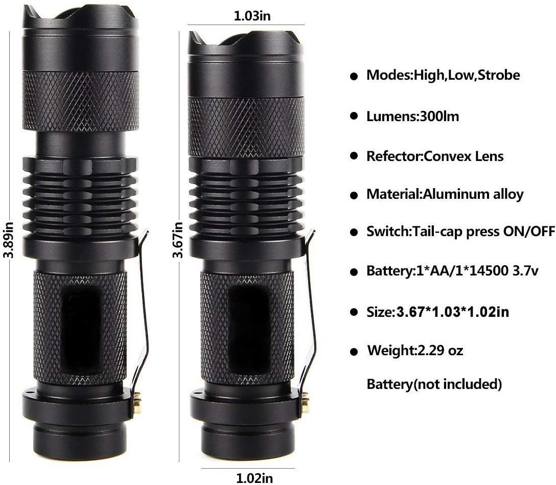 BESTSUN Tactical LED Flashlight 7w 300lm Mini Led Flashlight SK68 Small Pocket Torch Adjustable Focus Zoom Light Lamp