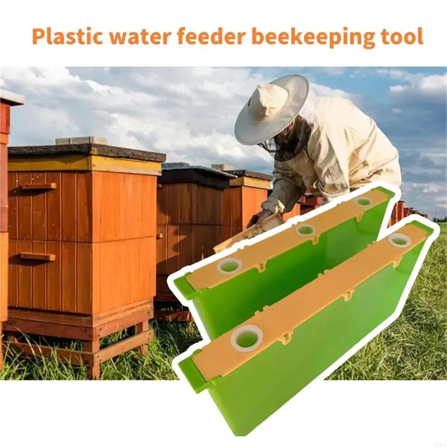 Beekeeping, 4-Liter Bee Water Feeder, 2-Hole and 3-Hole Plastic with Cover, Beekeeping Tool,for Beekeepers(3 Holes)