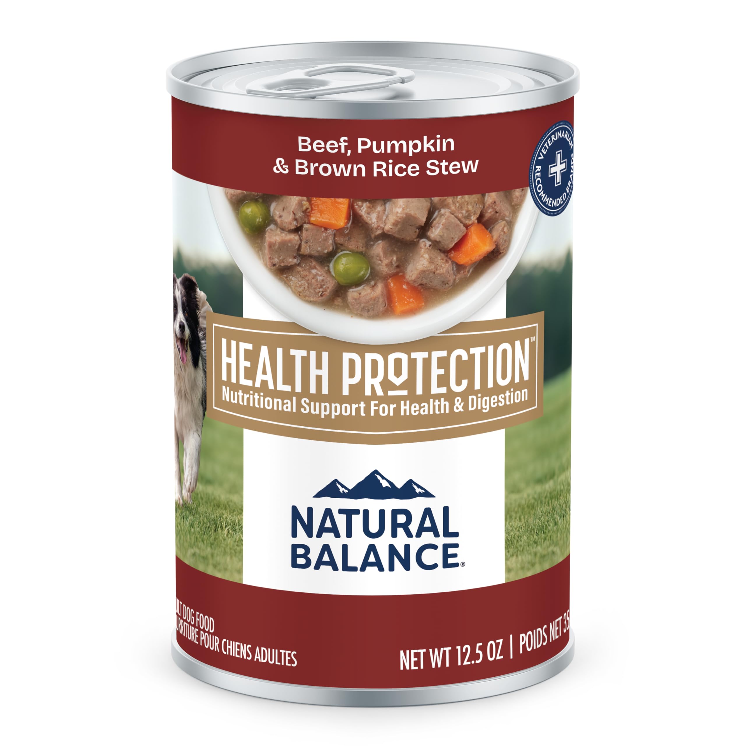 Natural Balance Health Protection Wet Dog Food - Whole Body Health, Easy on Digestion, Beef, Pumpkin & Brown Rice Stew, Digestive Wellness Dog Food,