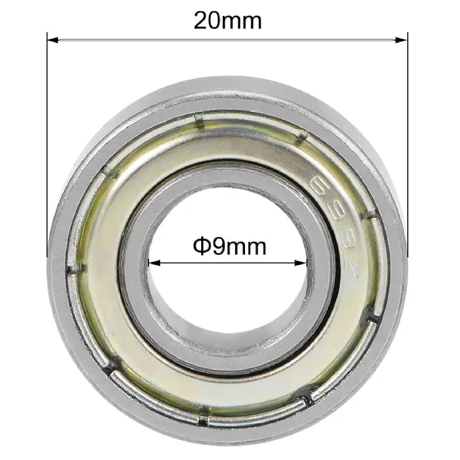 Miniature Ball Bearings, Double Shielded, Carbon Steel, 4mm, 692zz-699zz Models, 10 Pack (696ZZ 6x15x5)