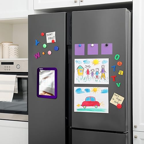 Miniatura 2 de Espejos magnéticos para casillero, paquete de 4 (morado, rosa, verde, azul) - Ideal para taquillas escolares, baños, refrigeradores, gabinetes de