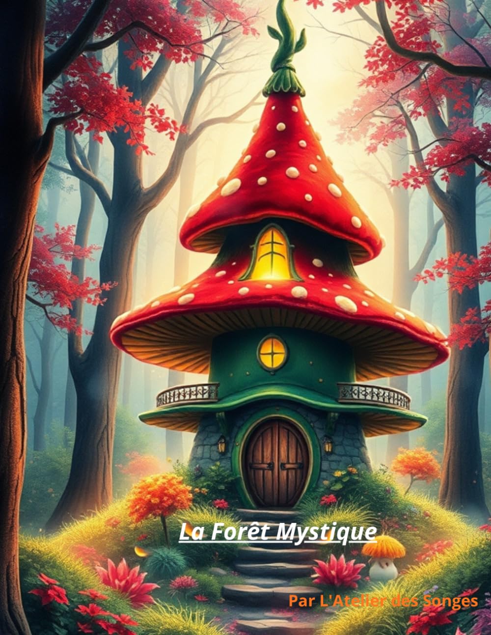La Forêt Mystique : Livre de Coloriage Enchanté: 30 paysages féeriques et maisons champignons à colorier pour adultes et enfants.