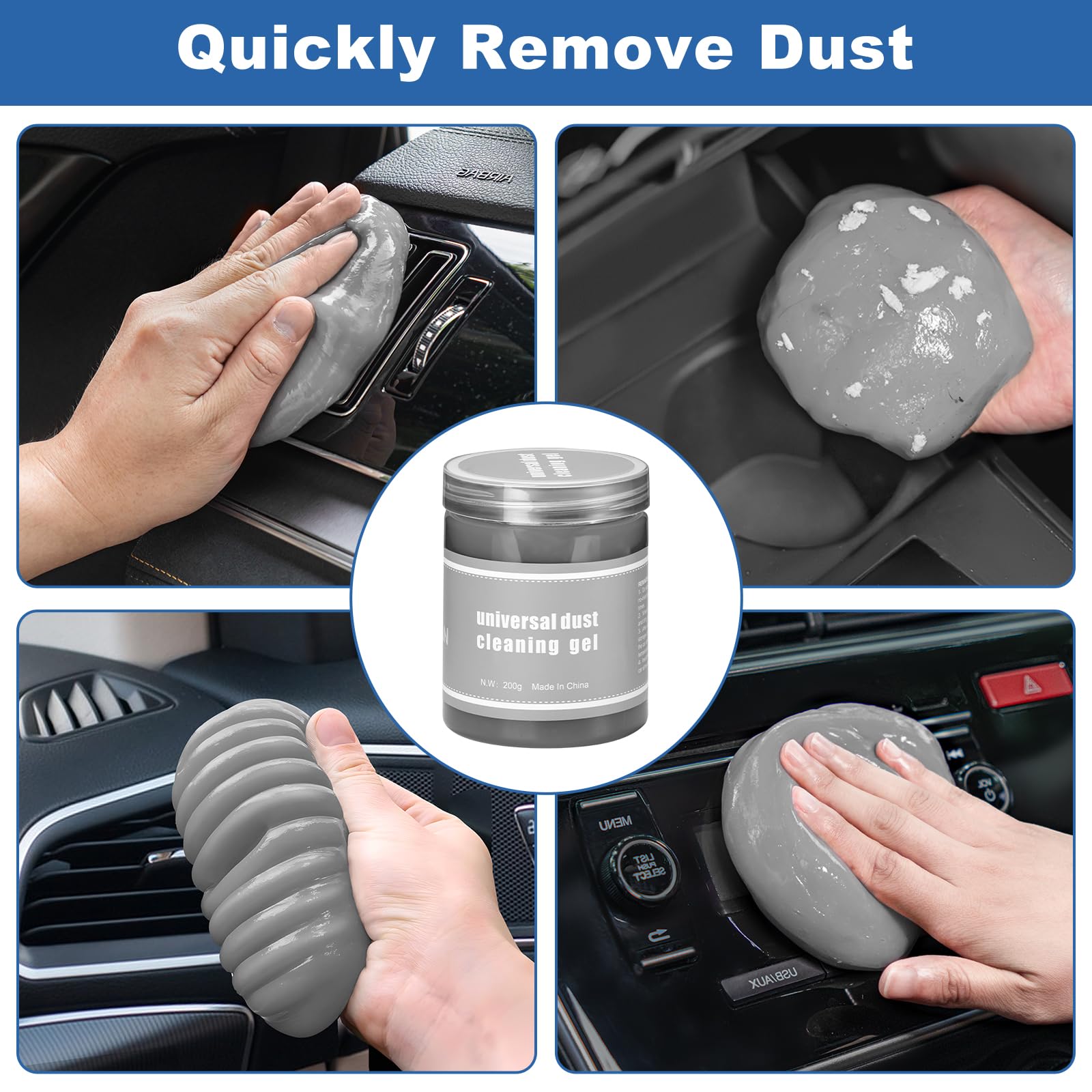 Viewsun Windshield Cleaner Tool, 13Pcs Car Interior Cleaning Kit, Car Detailing Kit Interior Cleaner, Car Detailing Brushes, Car Cleaning Gel, Inside Cleaning Supplies Accessories for Women Men