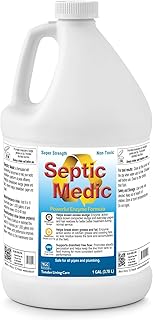 Septic Medic Septic Tank Treatment, Enzyme System Cleaner, Breakdown Sludge, Breakdown Grease and Fat, Supports Drainfield and Leach Field Free Flow, Backed by Science – 1 Gallon