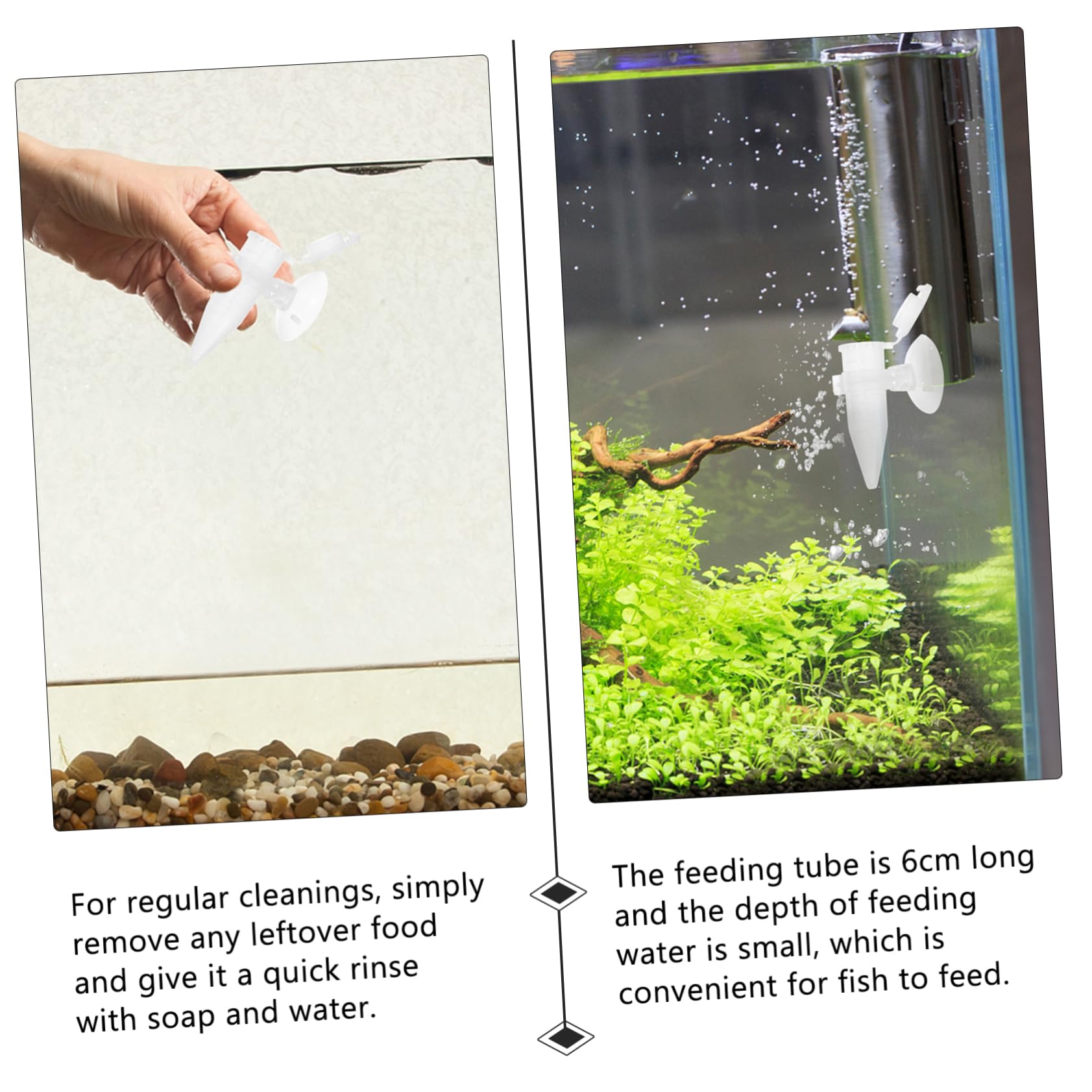 ibasenice 5Pcs Automatic Shrimp Feeder Tubes with Suction Cups Mini Aquarium Feeding Droppers Pet Feeder for Fish and Shrimp Hatchery for Fish Tank Feeding