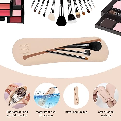 Miniatura 4 de Soporte para brochas de maquillaje de viaje soporte para brochas de maquillaje de silicona organizador portátil de brochas de maquillaje antibrochas