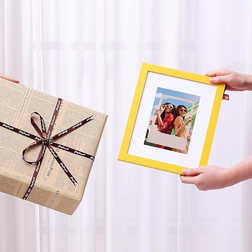 Miniatura 9 de Vittanly Portarretratos de madera de 8 x 10 pulgadas, con plexiglás inastillable, para exhibir fotos de 5 x 7 pulgadas con paspartú o de 8 x 10