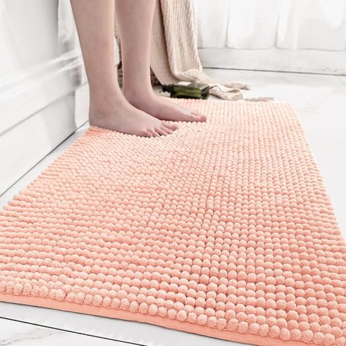 Miniatura 9 de Tapete de baño, felpilla de lujo, súper suave, absorbente, antideslizante, de secado rápido, tapete de baño con parte trasera de goma lavable a