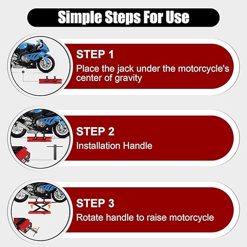 Miniatura 5 de Soporte de gato de elevación de motocicleta 1100 libras, con herramientas de extracción e instalación de neumáticos, con guantes