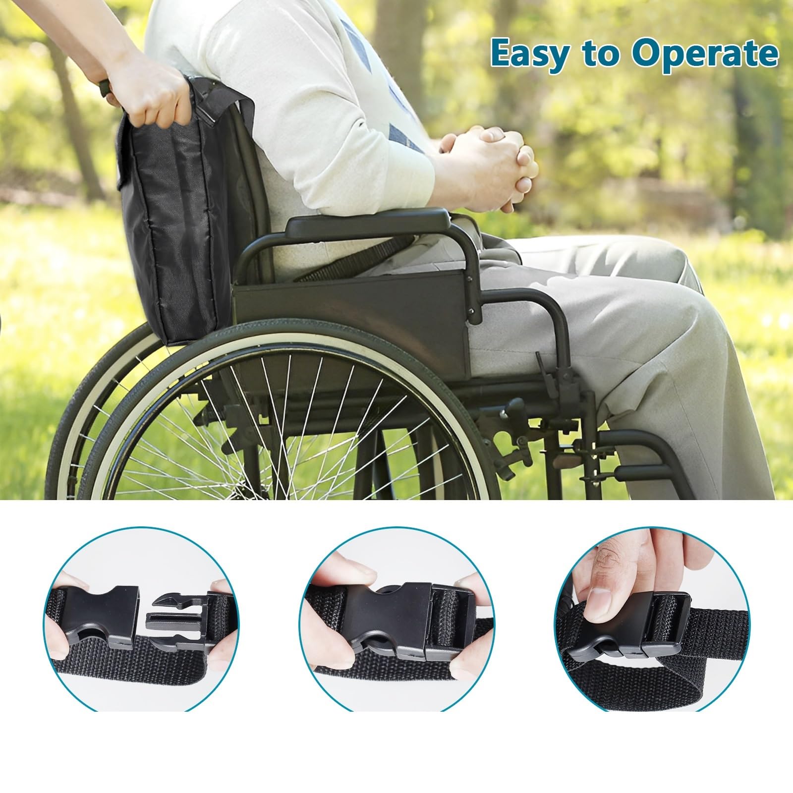 Bolsa for silla de ruedas (1/2 unidad), impermeable, for almacenamiento andadores, mochila multifuncional for eléctrica Mochila para silla de ruedas(Black 2PCS)