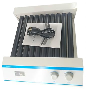 10 Roller Tube Mixer Digital Roller Mixer Machine with Speed Range 20-100rpm Operation Mode Swing and Roll DC Motor Maximum Load 4KG Shaking Amplitude 24 Timing/Continuous Operation