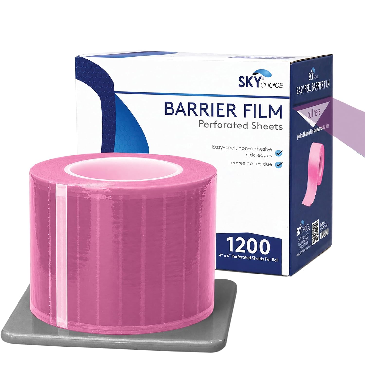 Dental Barrier Film Roll, 4" x 6", 1,200 Perforated Plastic Sheets, Disposable Surface Covers for Dental Light Handles, Control Panels & Countertops, Yellow