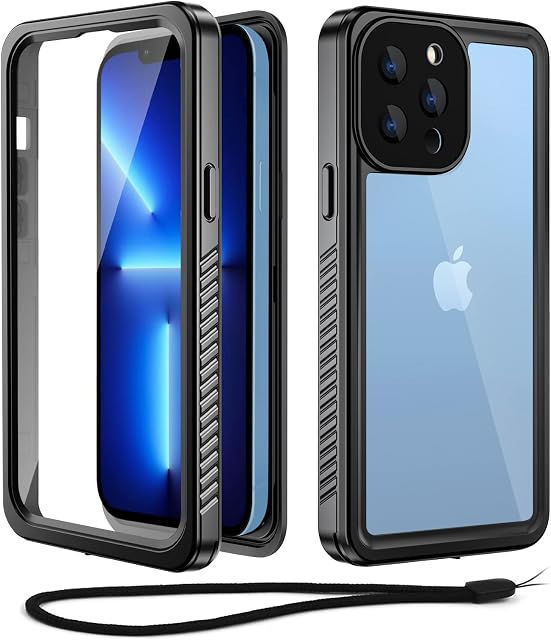 Beeasy for iPhone 13 Pro Max Case Waterproof Shockproof Dustproof, Built-in Screen Protector Full Body Heavy Duty 360° Protective, Front and Back Phone Case for iPhone 13 Pro Max(6.7), Black