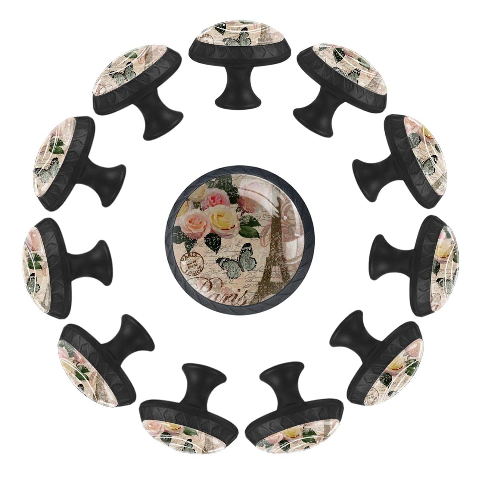 Bouton de meuble Tour Eiffel vintage rose pour poésie de crèche et chambre