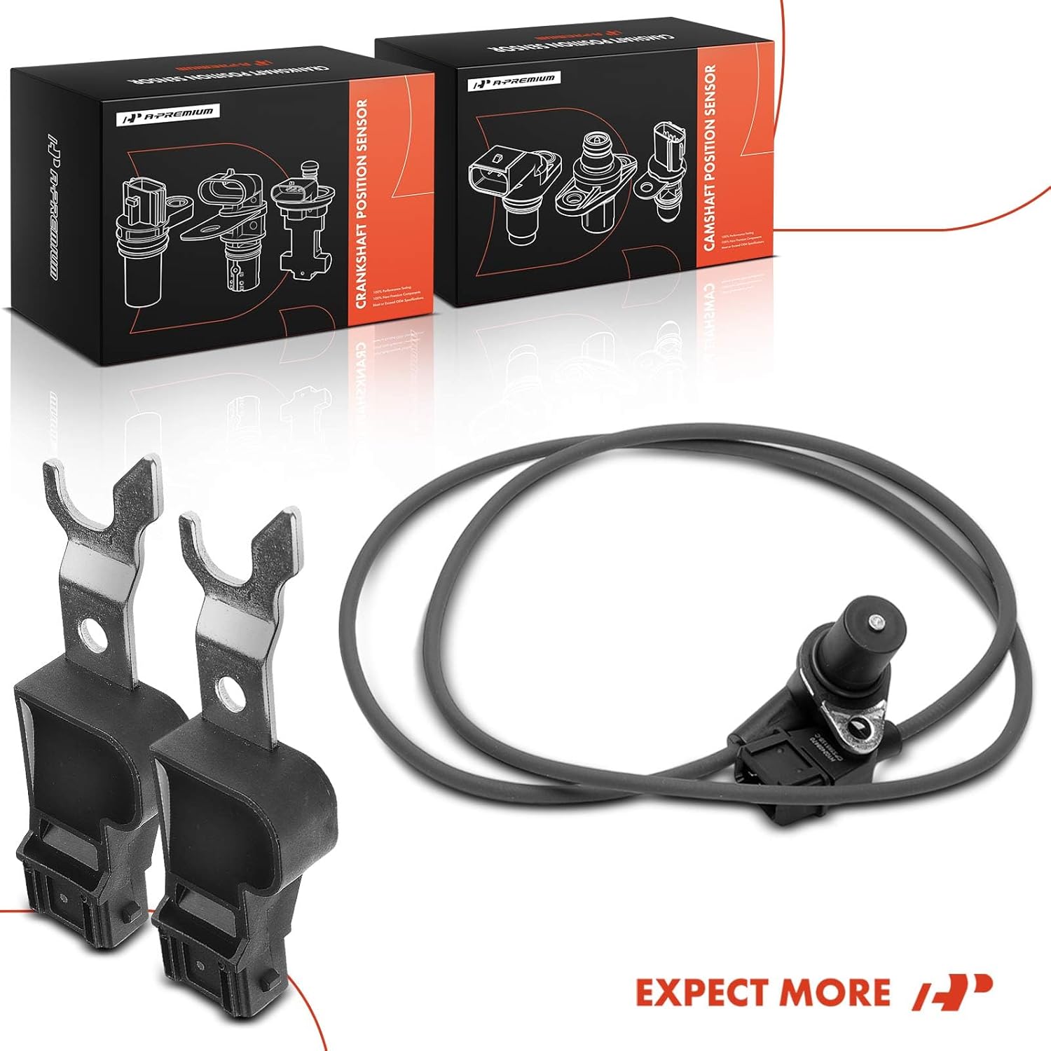 A-Premium 3-PC Engine Camshaft Crankshaft Position Sensor Compatible with Suzuki Forenza 2004-2005, Reno 2005, 2.0L, Replace# 3322385Z00, 3322085Z01